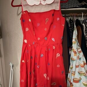 Modcloth Red Balloon Print Dress